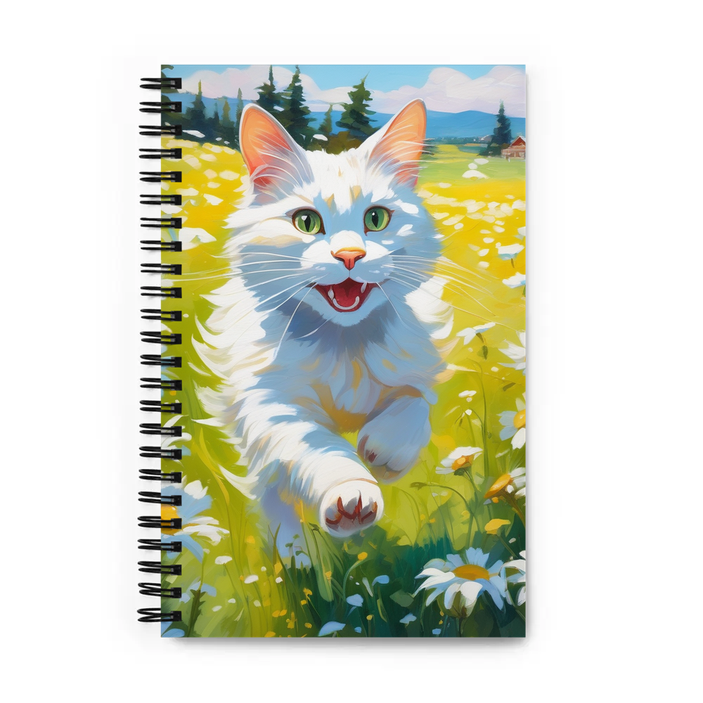 PugMug Custom White Companion Cat Spiral Notebook
