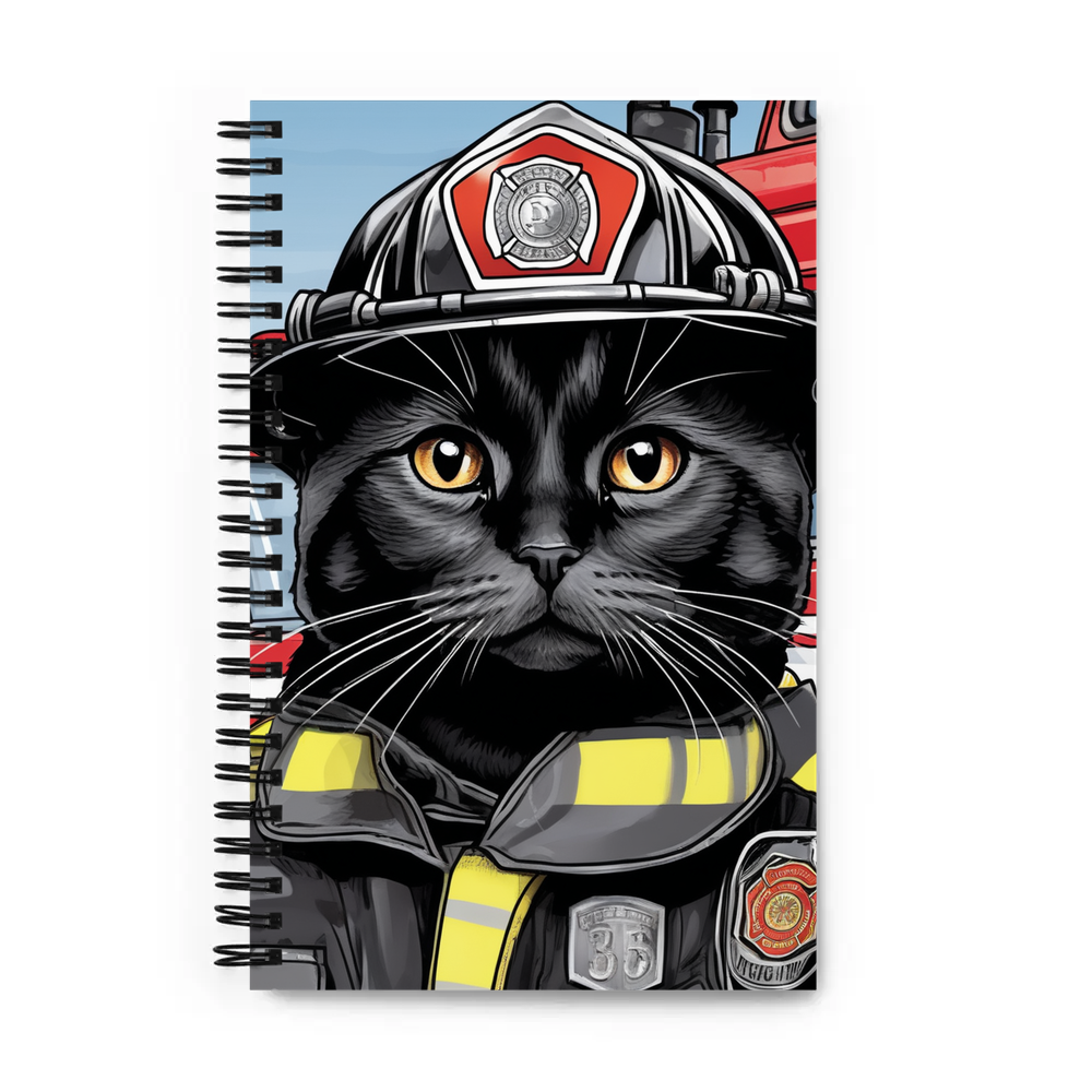 PugMug Custom Black Scottish Fold Cat Spiral Notebook