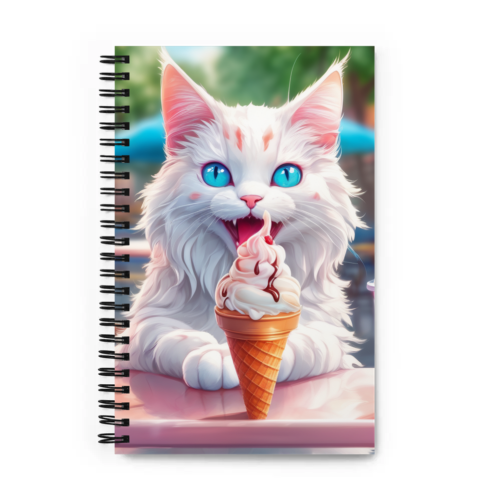 PugMug Custom White Companion Cat Spiral Notebook