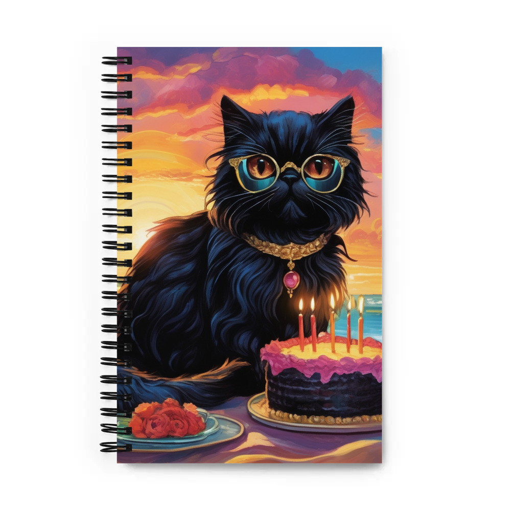 PugMug Custom Black Persian Cat Spiral Notebook