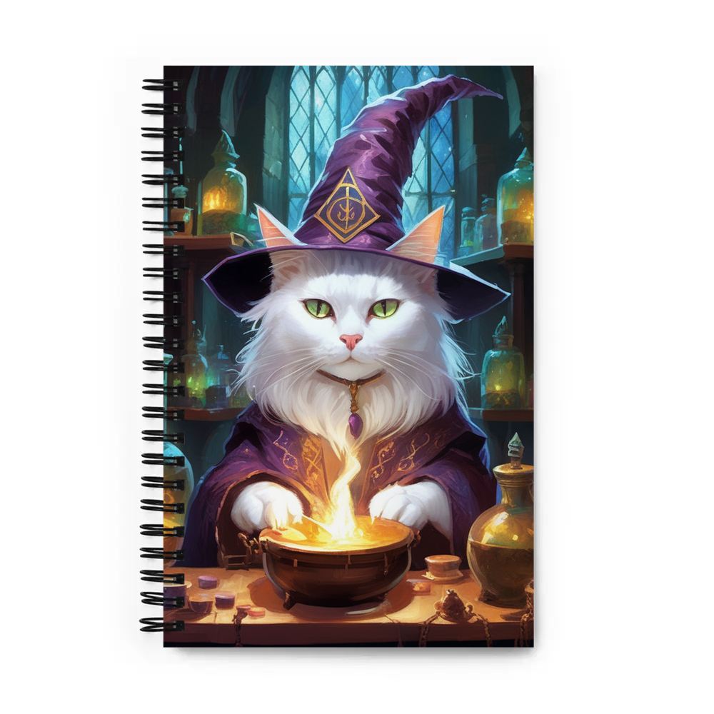 PugMug Custom White Companion Cat Spiral Notebook