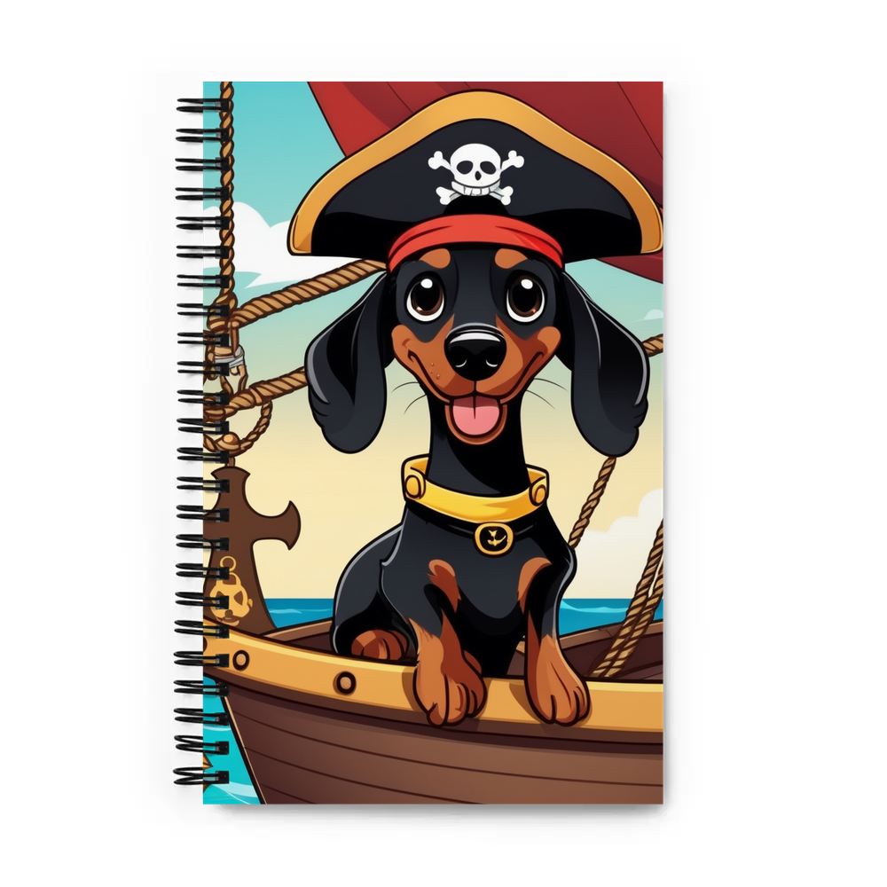 PugMug Custom Black Dachshund Spiral Notebook