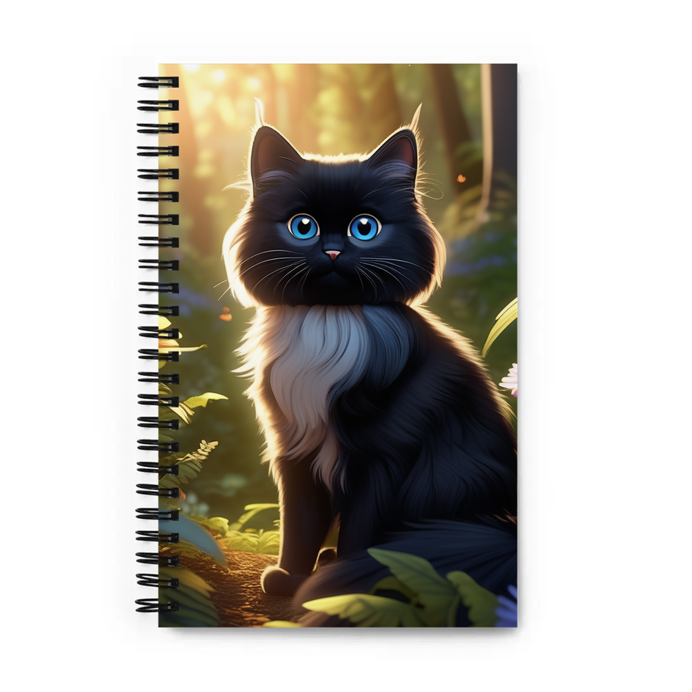 PugMug Custom Black Ragdoll Cat Spiral Notebook
