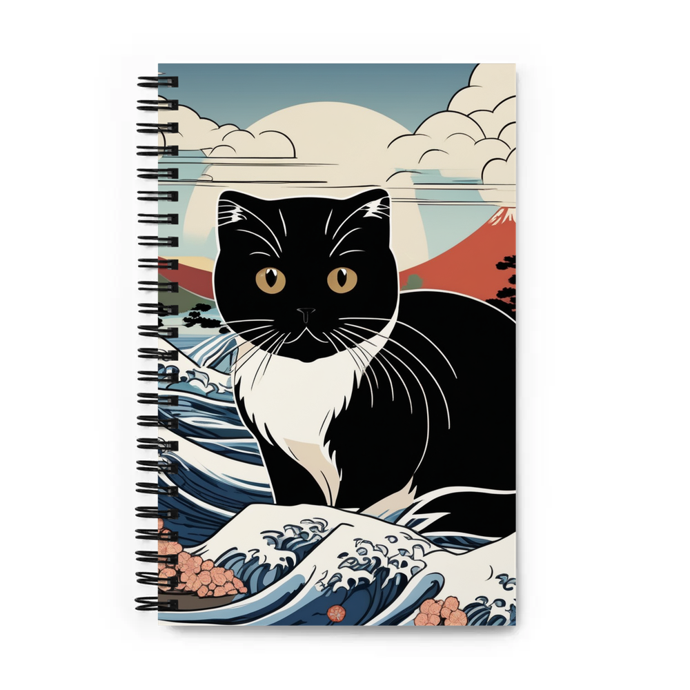 PugMug Custom Black Scottish Fold Cat Spiral Notebook