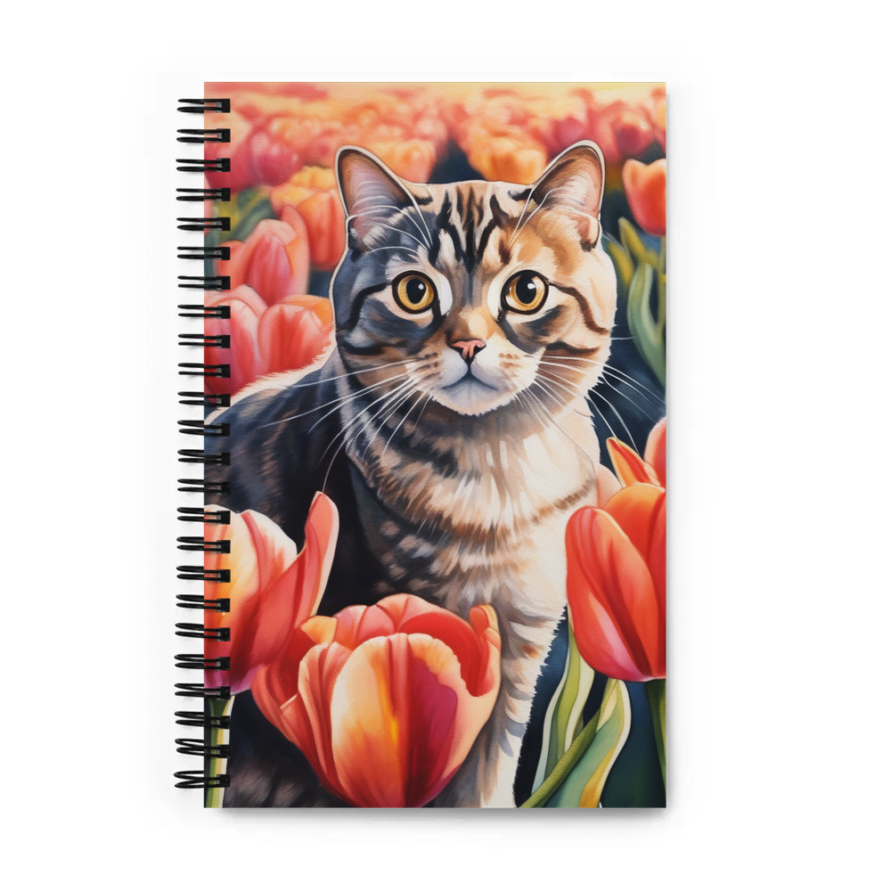 PugMug Custom Tabby Scottish Fold Cat Spiral Notebook