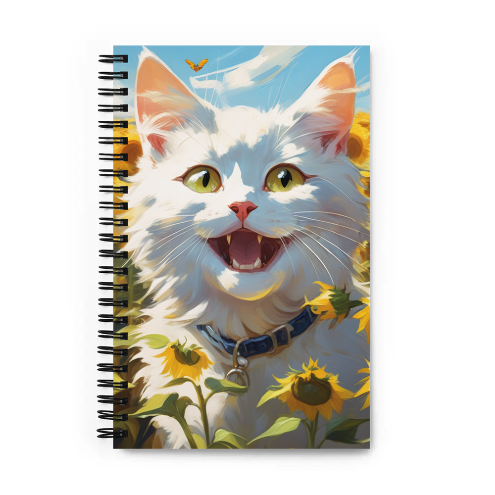 PugMug Custom White Companion Cat Spiral Notebook