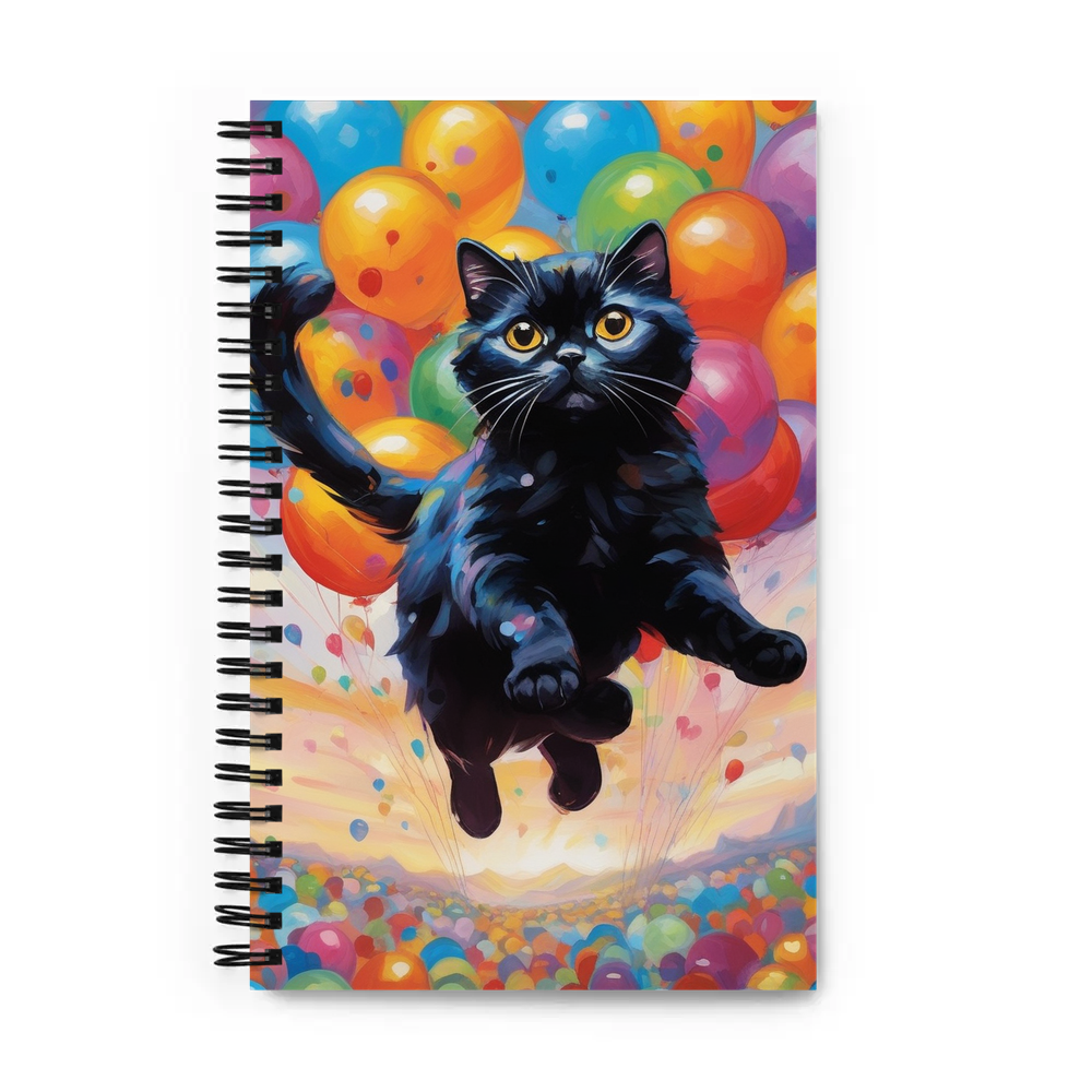 PugMug Custom Black Scottish Fold Cat Spiral Notebook