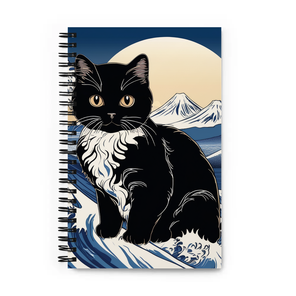 PugMug Custom Black Scottish Fold Cat Spiral Notebook