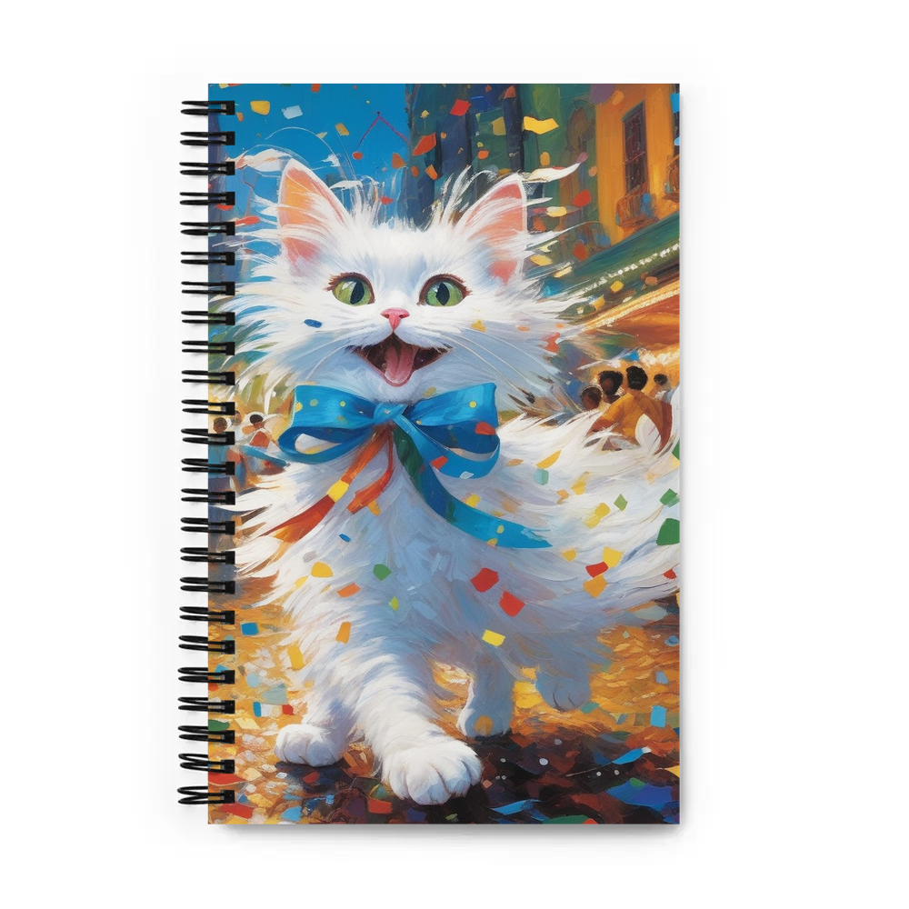PugMug Custom White Companion Cat Spiral Notebook