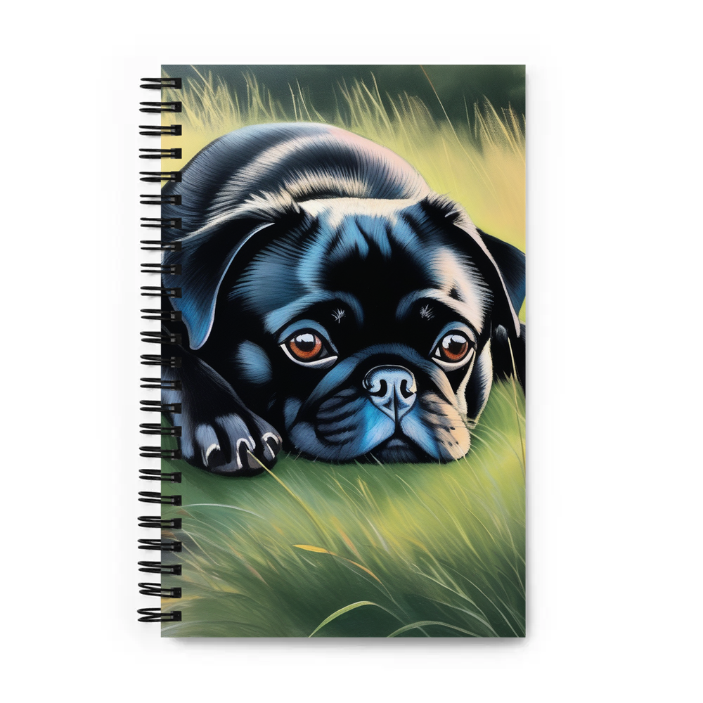 PugMug Custom Black Pug Spiral Notebook