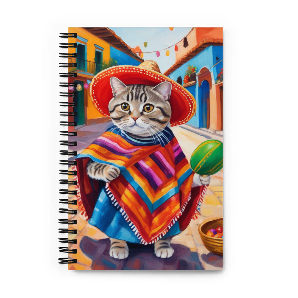 PugMug Custom Tabby Scottish Fold Cat Spiral Notebook