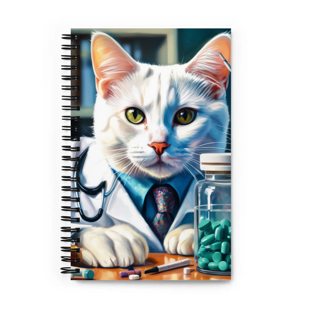 PugMug Custom White Companion Cat Spiral Notebook