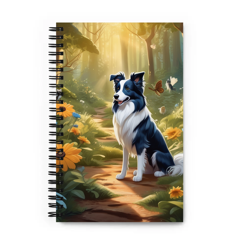 PugMug Custom Blue Merle Border Collie Spiral Notebook