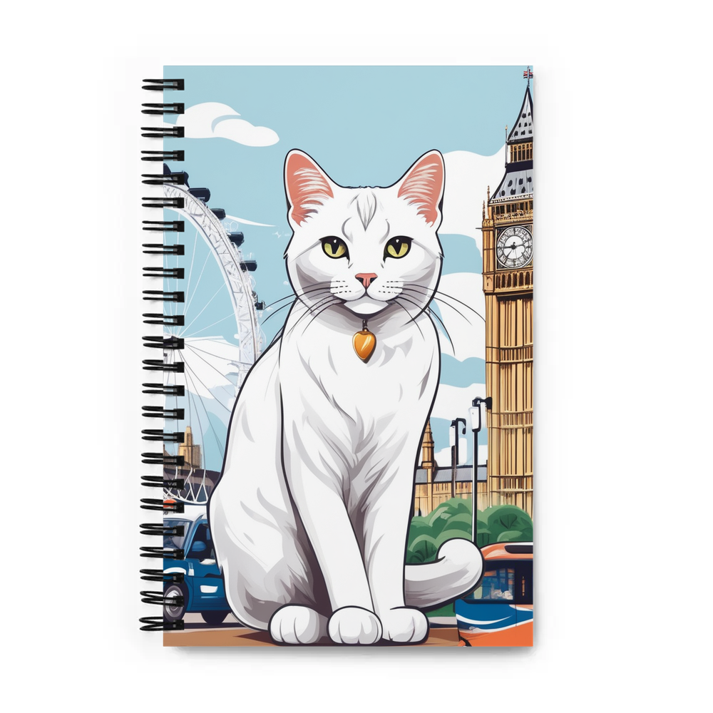 PugMug Custom White Companion Cat Spiral Notebook