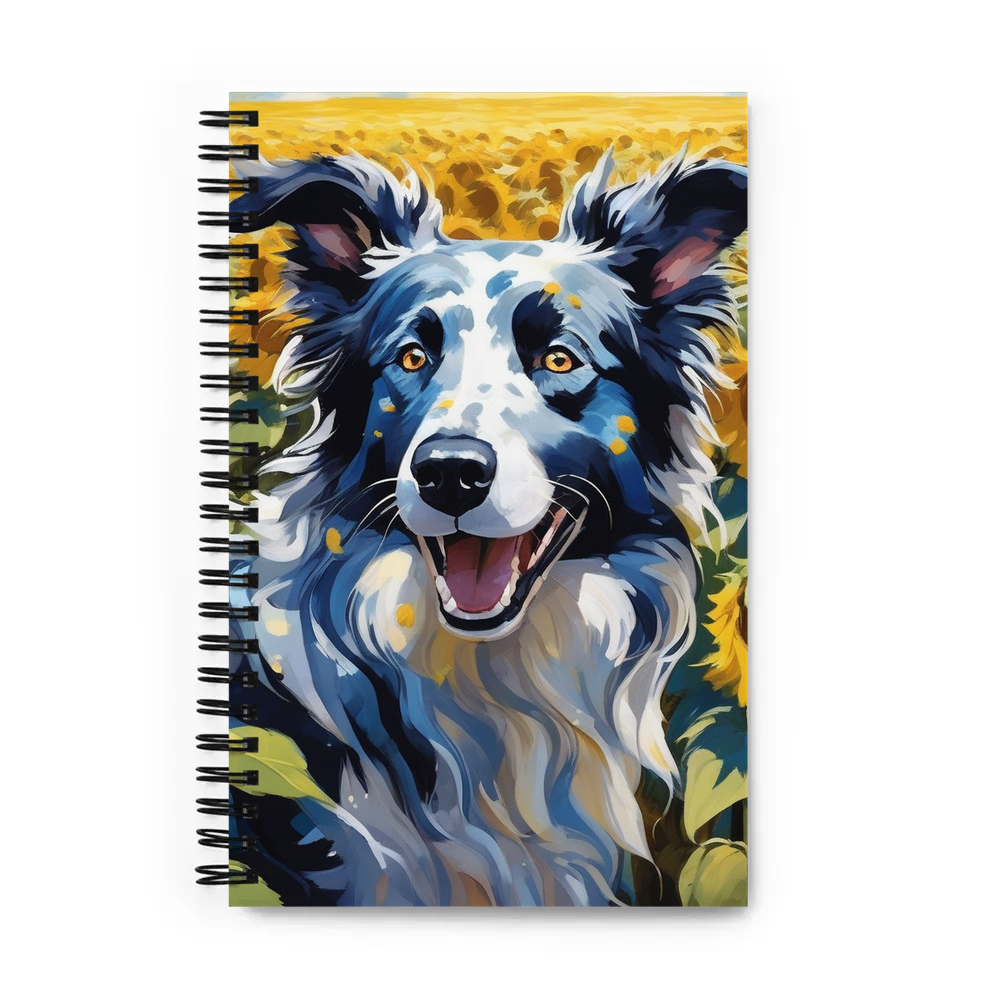 PugMug Custom Blue Merle Border Collie Spiral Notebook