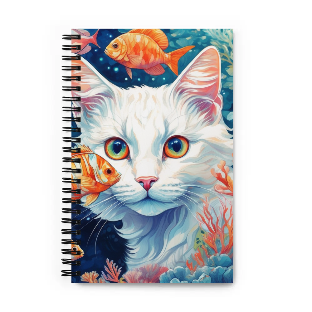 PugMug Custom White Companion Cat Spiral Notebook