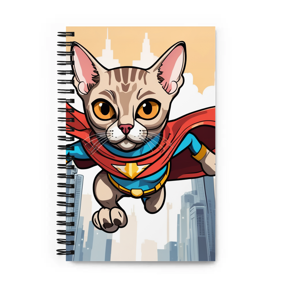 PugMug Custom Tabby Devon Rex Cat Spiral Notebook