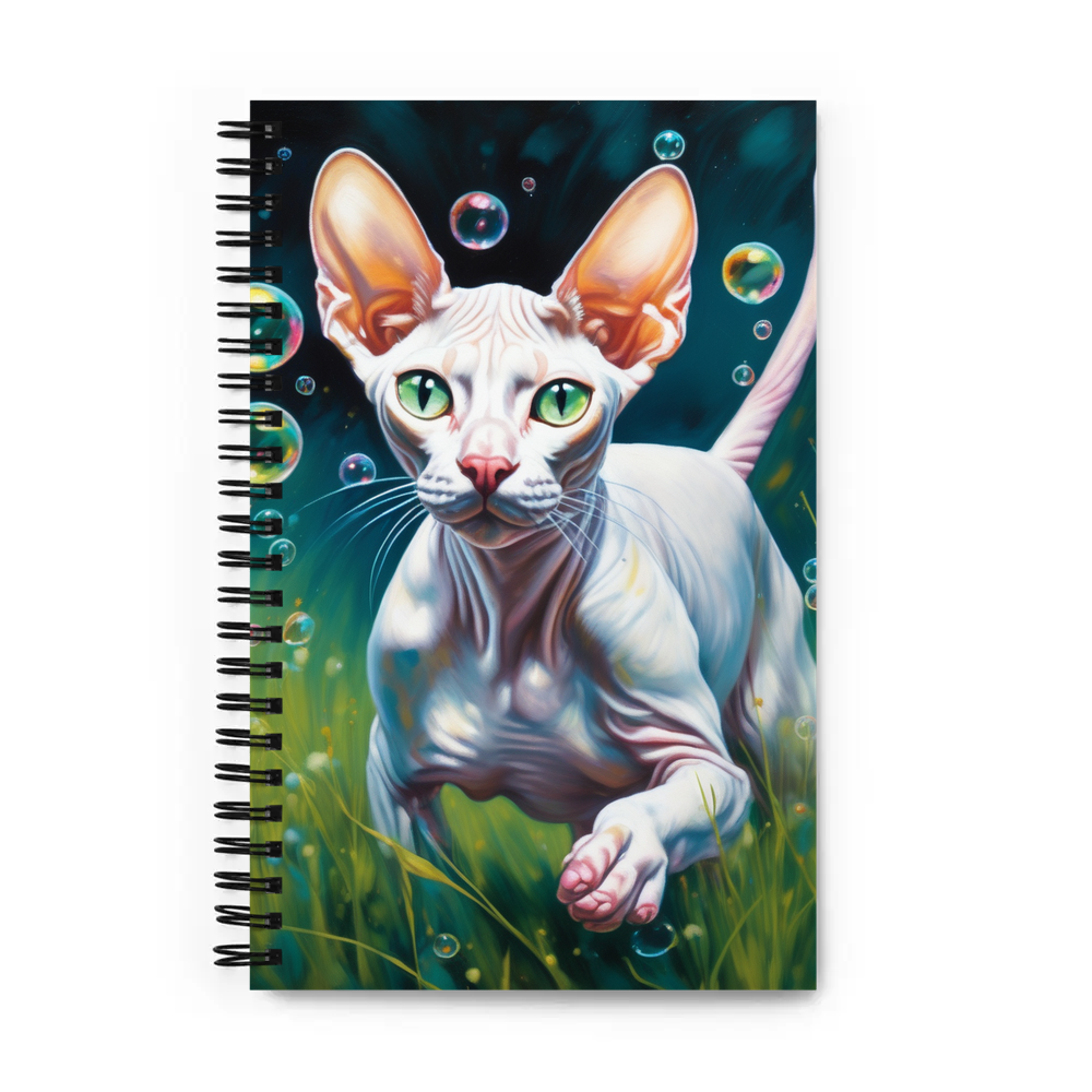 PugMug Custom White Sphynx Cat Spiral Notebook
