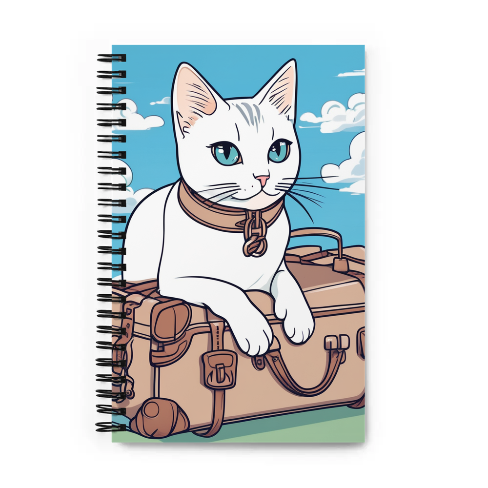 PugMug Custom White Companion Cat Spiral Notebook