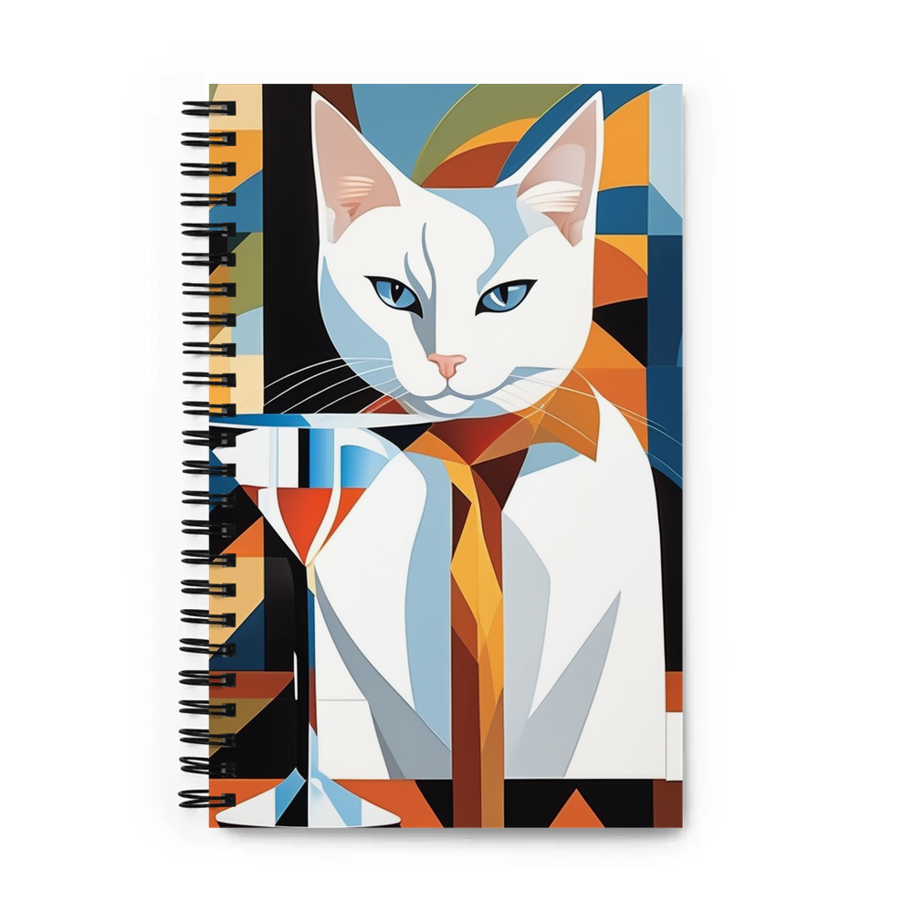 PugMug Custom White Companion Cat Spiral Notebook