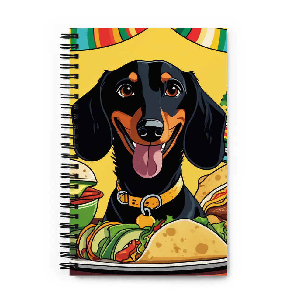PugMug Custom Black Dachshund Spiral Notebook