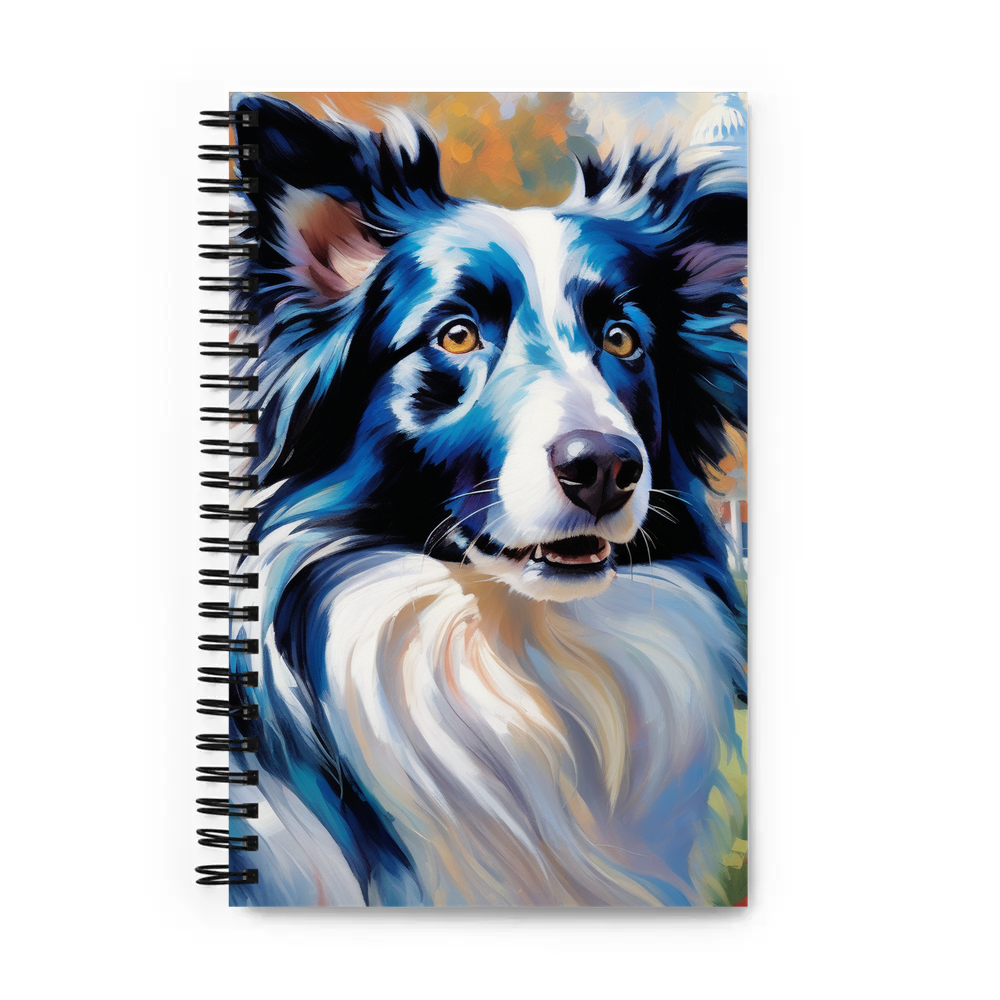 PugMug Custom Blue Merle Border Collie Spiral Notebook