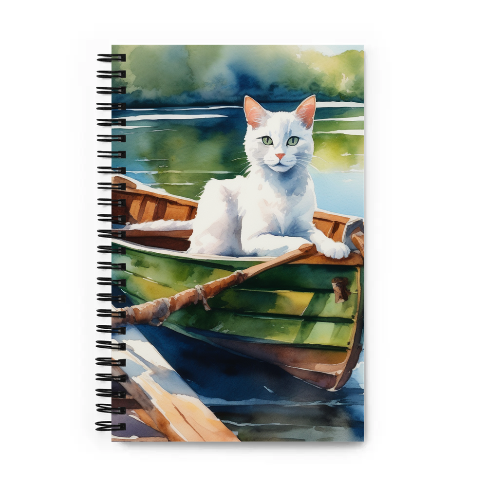 PugMug Custom White Companion Cat Spiral Notebook