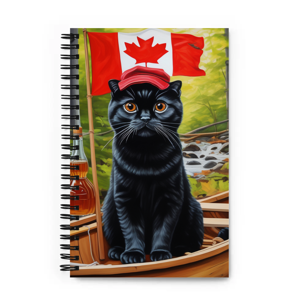PugMug Custom Black Scottish Fold Cat Spiral Notebook