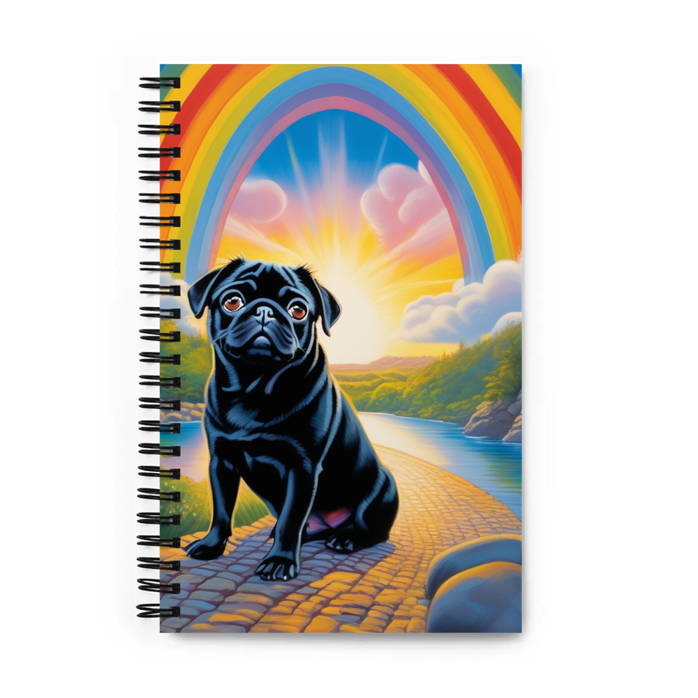 PugMug Custom Black Pug Spiral Notebook