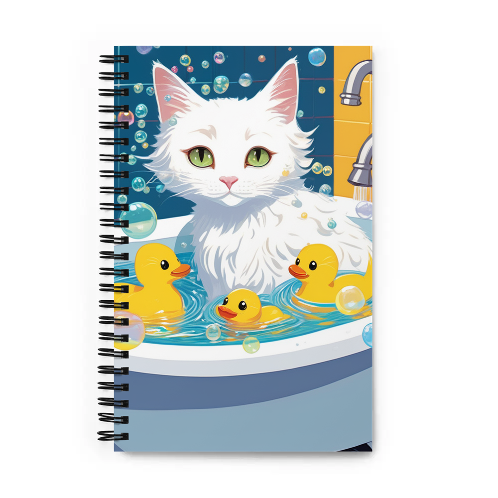 PugMug Custom White Companion Cat Spiral Notebook