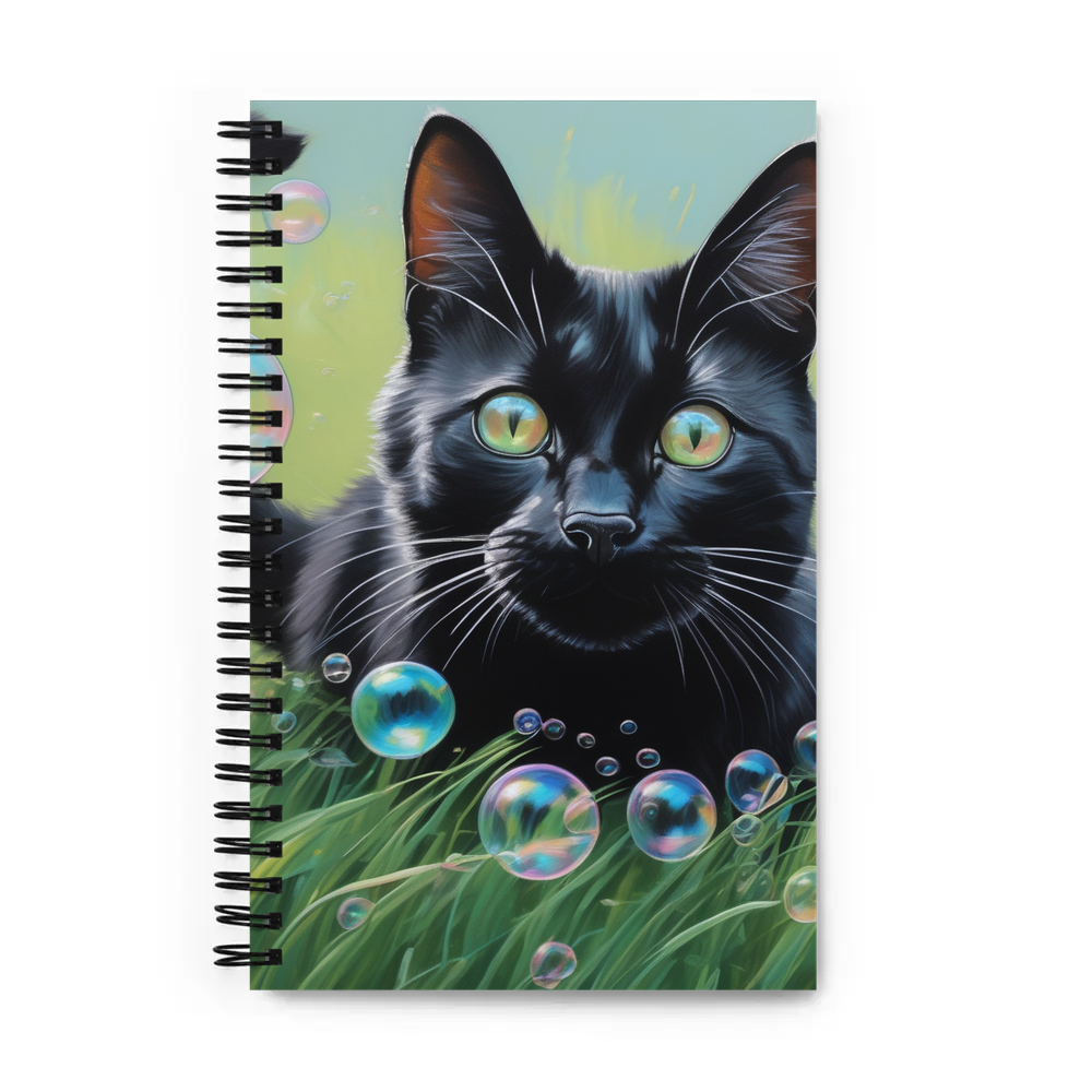PugMug Custom Black Companion Cat Spiral Notebook