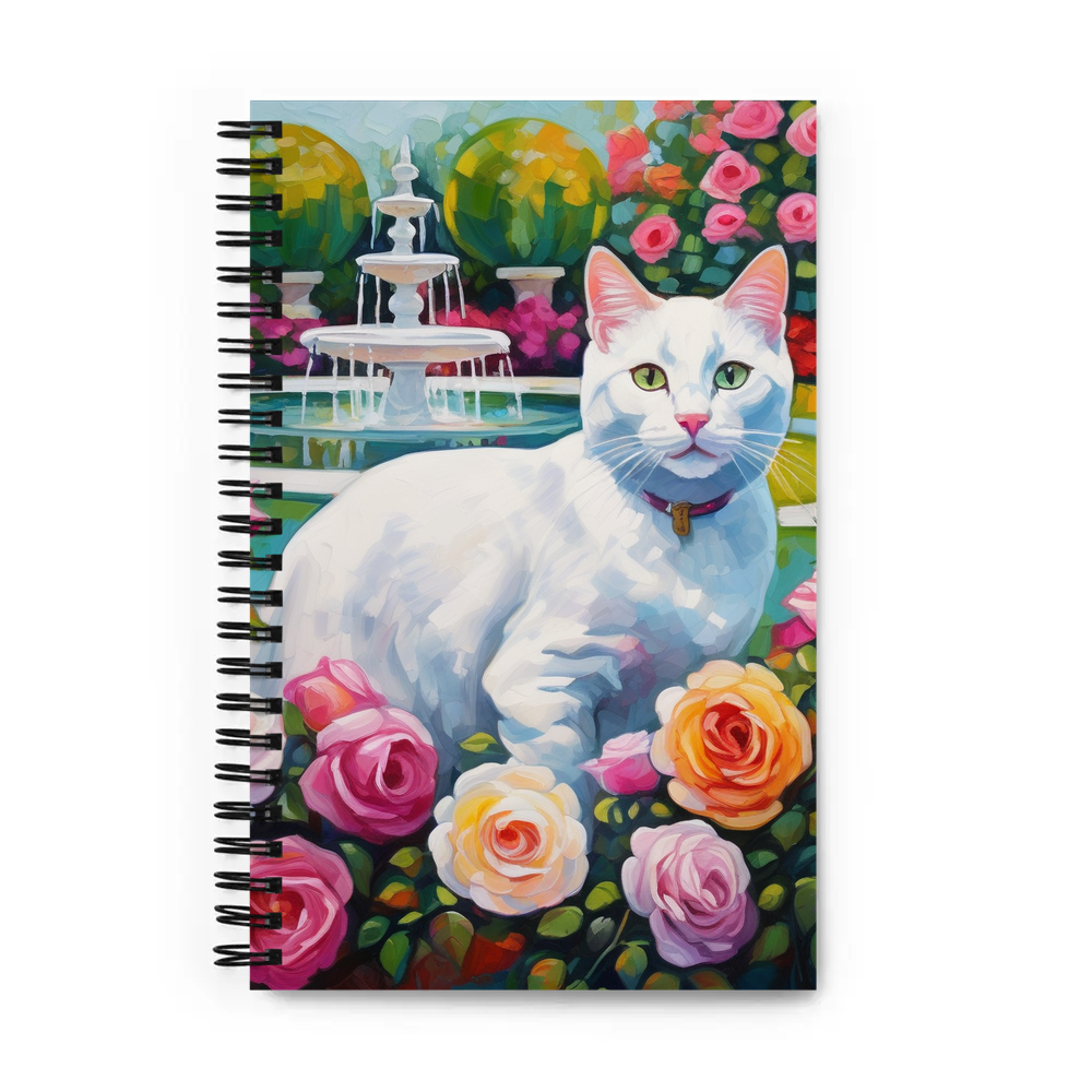 PugMug Custom White Companion Cat Spiral Notebook