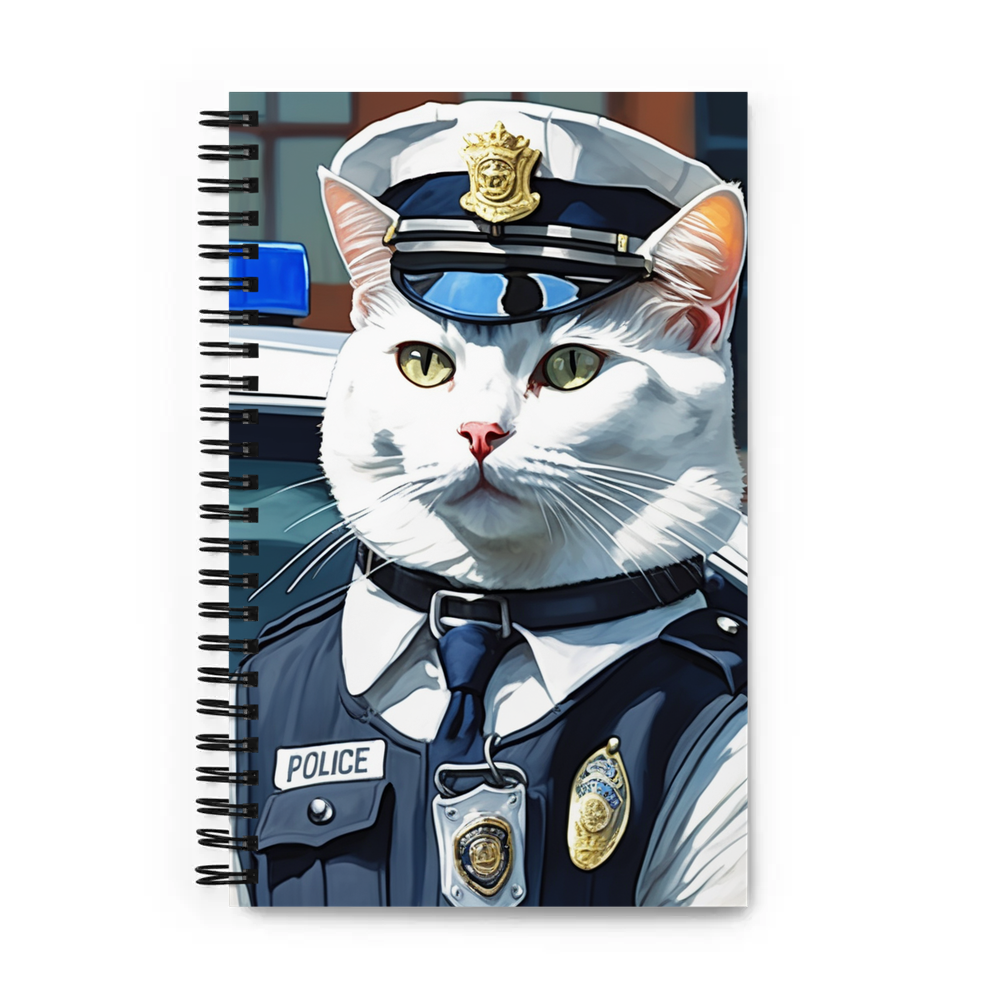 PugMug Custom White Companion Cat Spiral Notebook