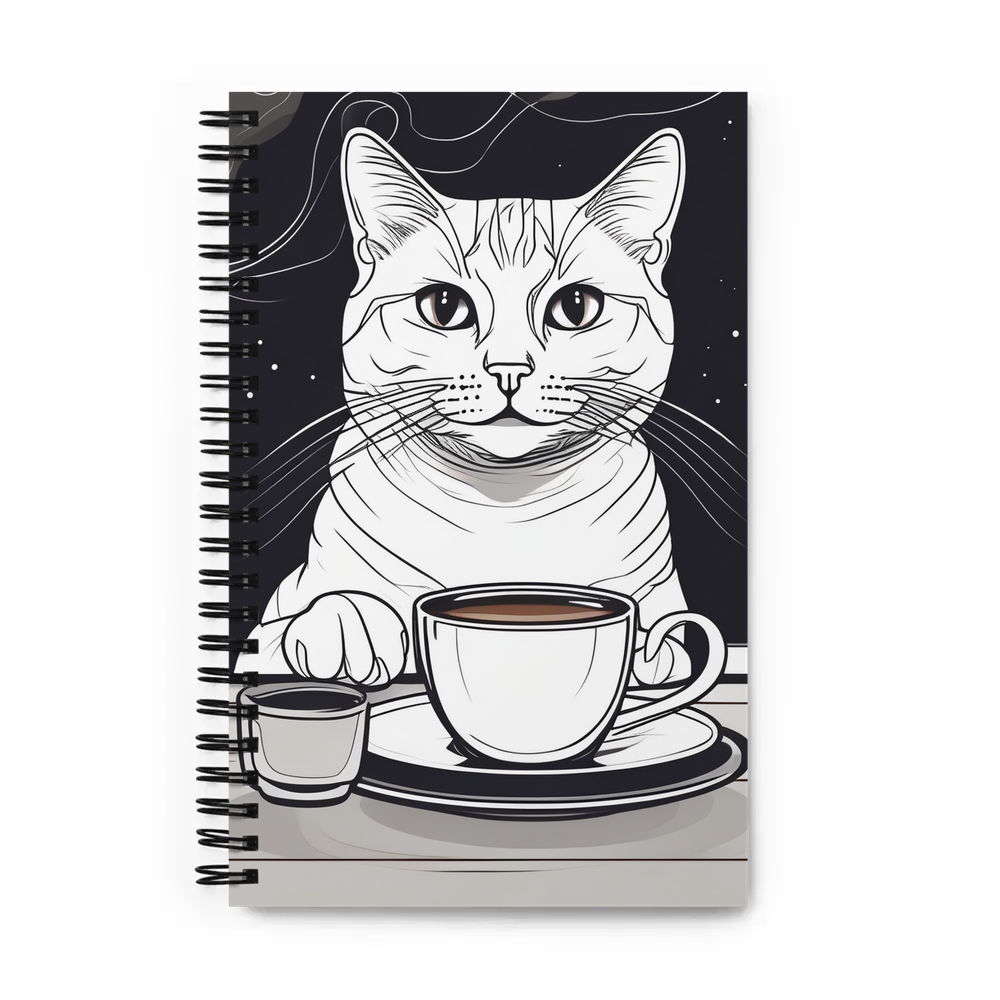PugMug Custom White Companion Cat Spiral Notebook