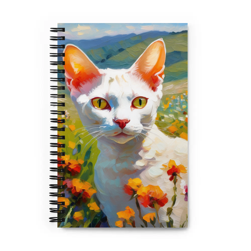 PugMug Custom White Devon Rex Cat Spiral Notebook