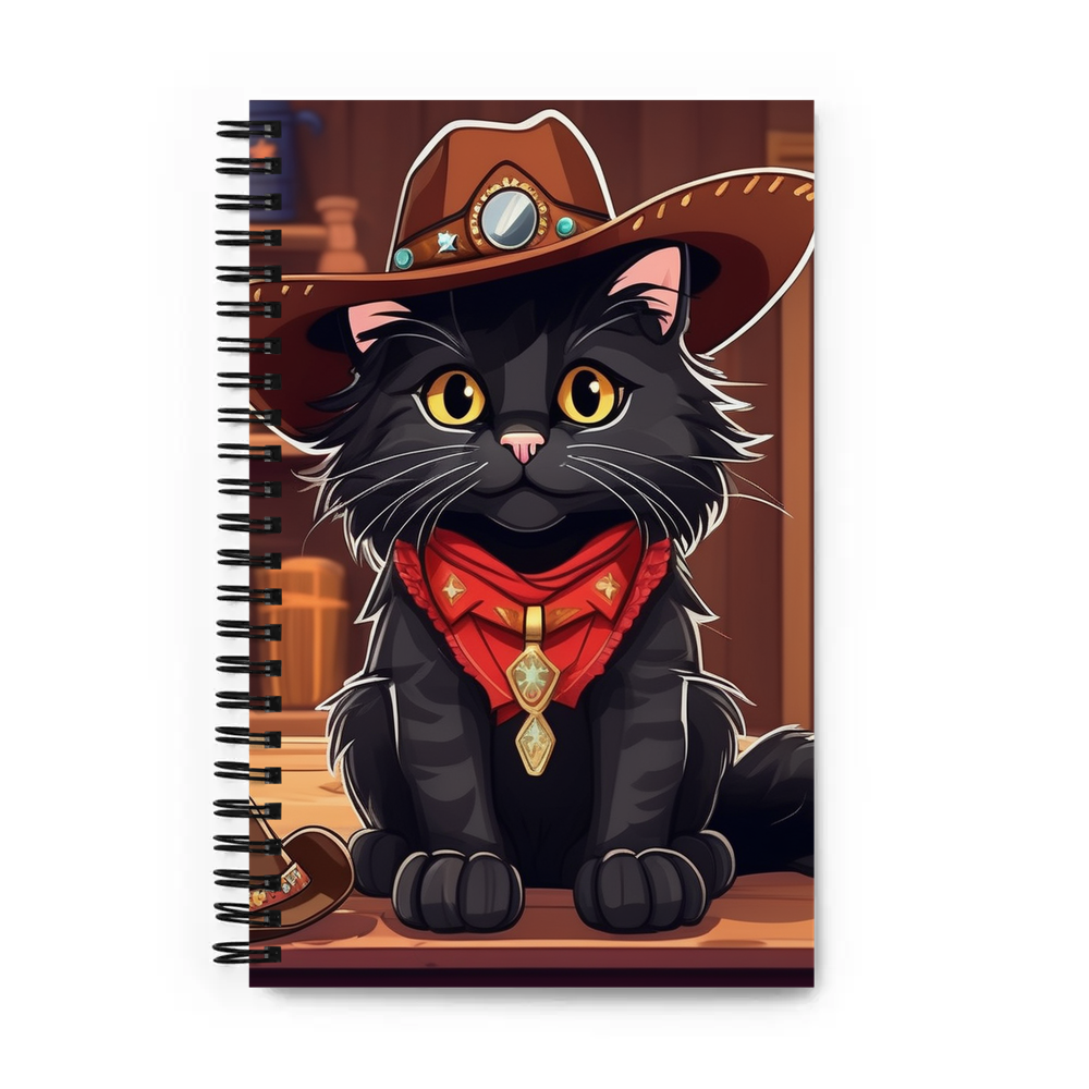 PugMug Custom Black Maine Coon Cat Spiral Notebook