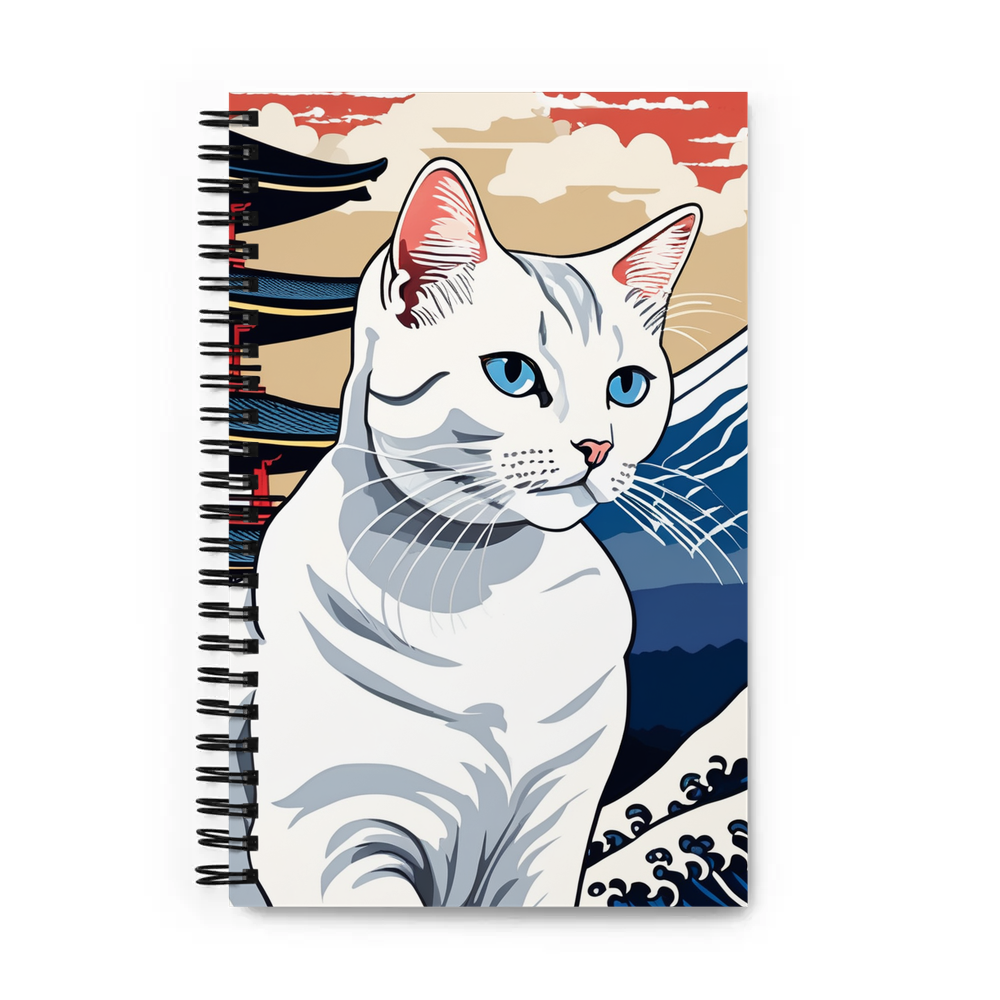 PugMug Custom White Companion Cat Spiral Notebook