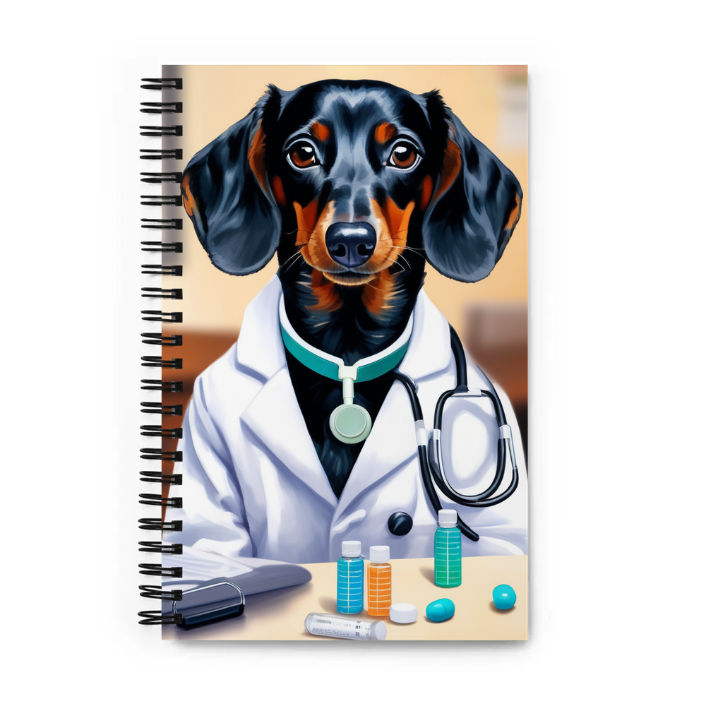 PugMug Custom Black Dachshund Spiral Notebook