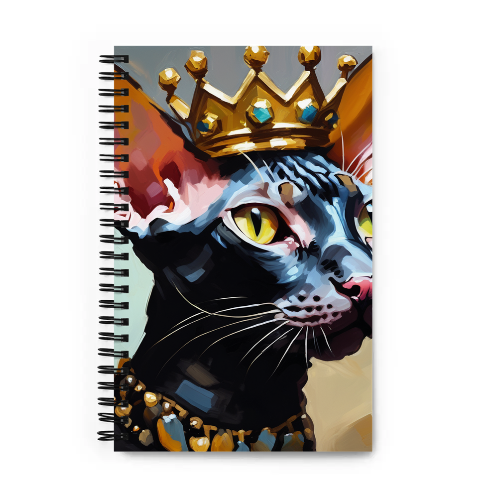 PugMug Custom Black Sphynx Cat Spiral Notebook