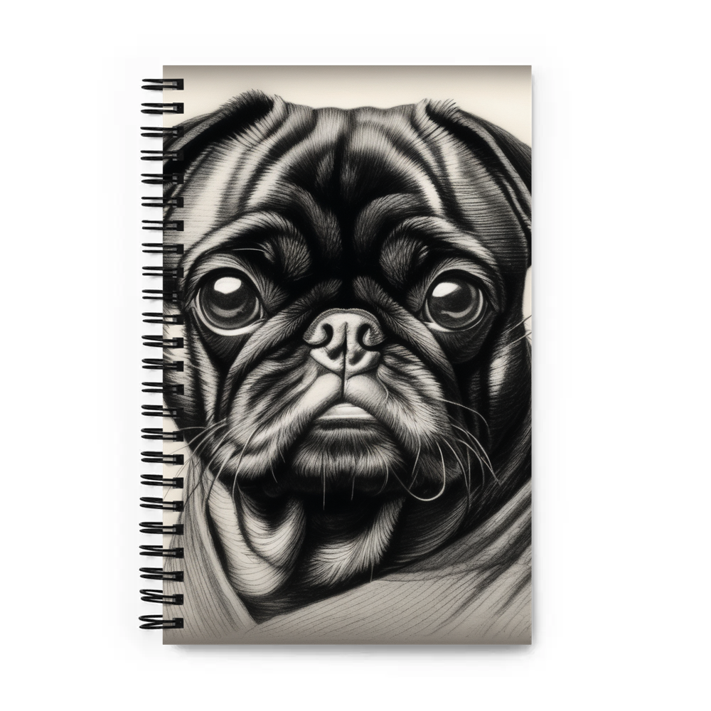 PugMug Custom Black Pug Spiral Notebook