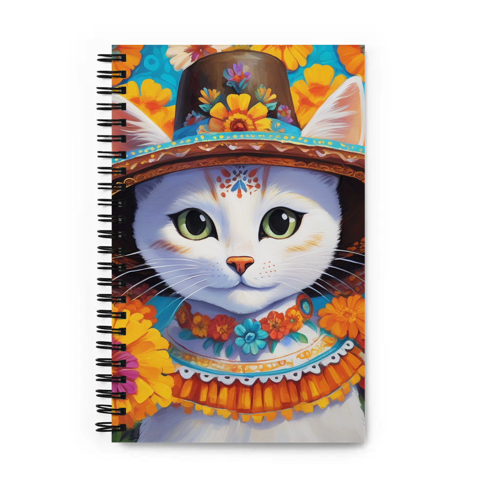 PugMug Custom White Companion Cat Spiral Notebook