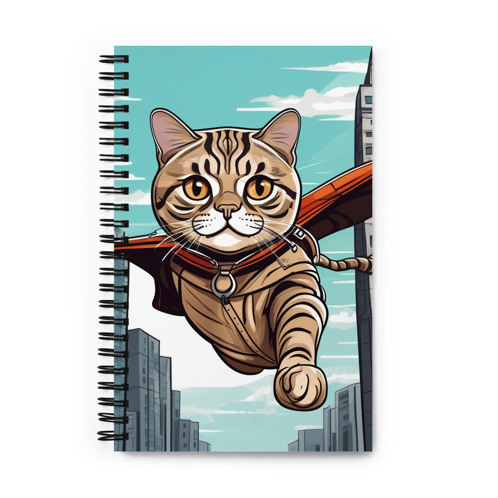 PugMug Custom Tabby Scottish Fold Cat Spiral Notebook