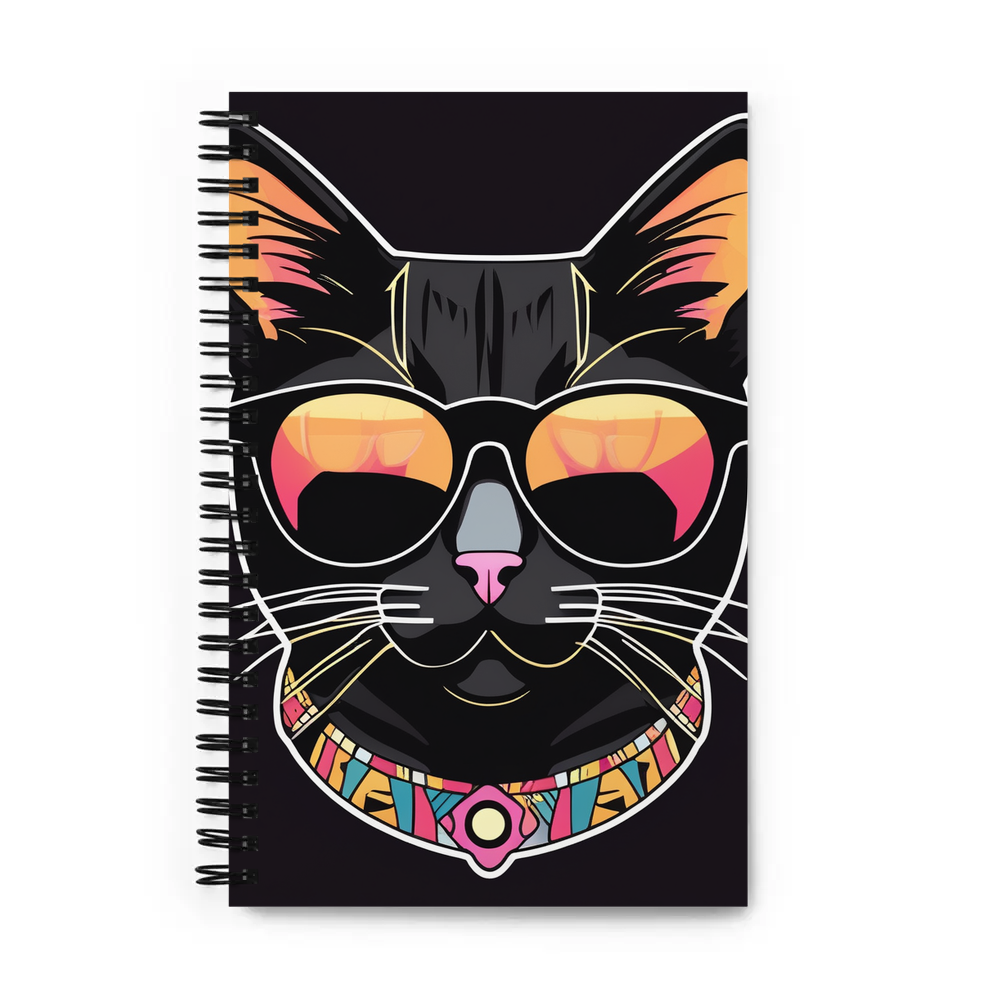 PugMug Custom Black Exotic Cat Spiral Notebook