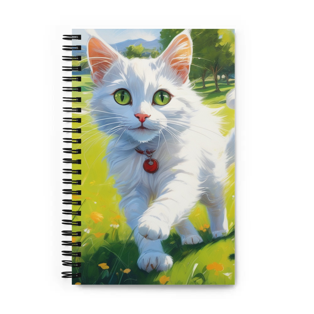 PugMug Custom White Companion Cat Spiral Notebook