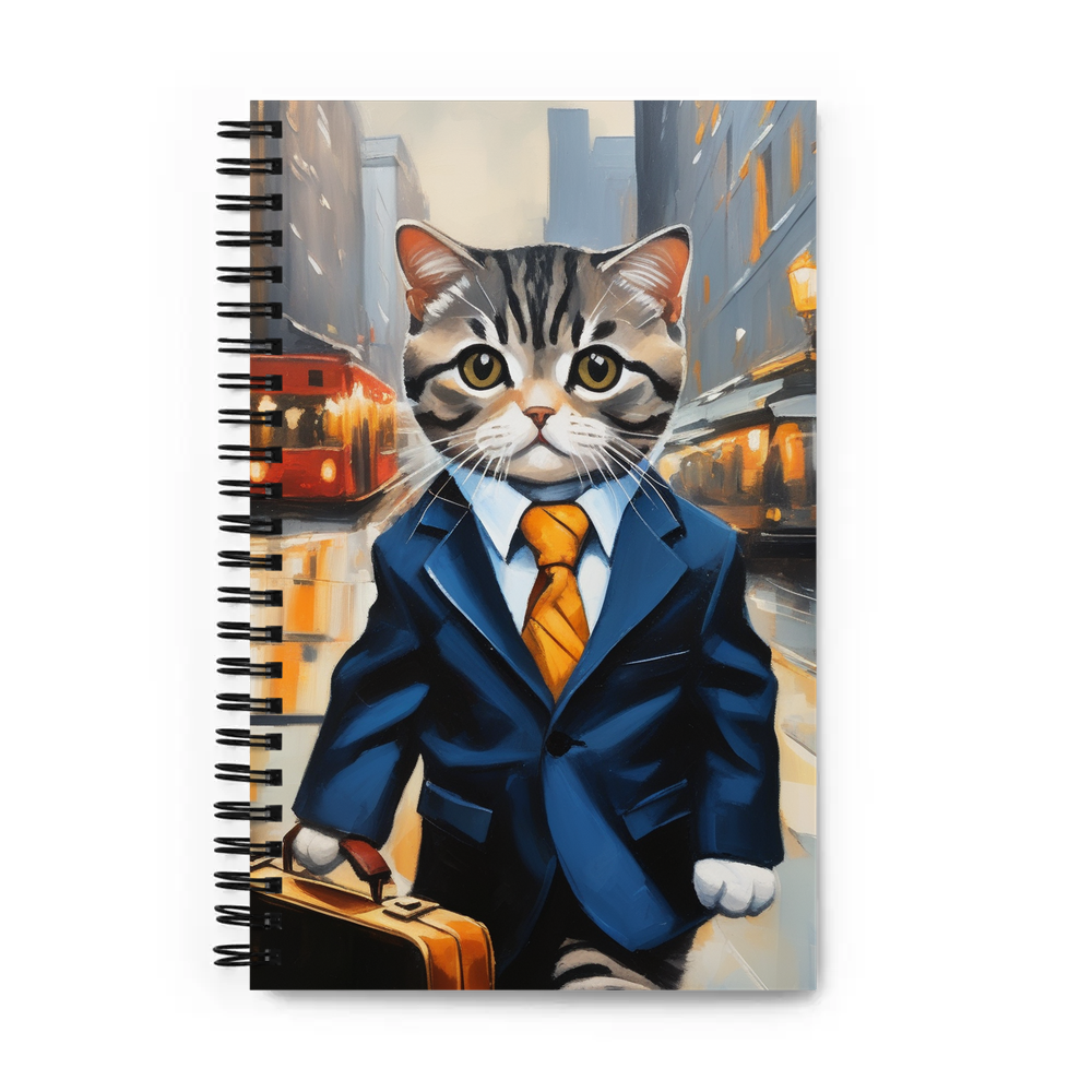 PugMug Custom Tabby Scottish Fold Cat Spiral Notebook