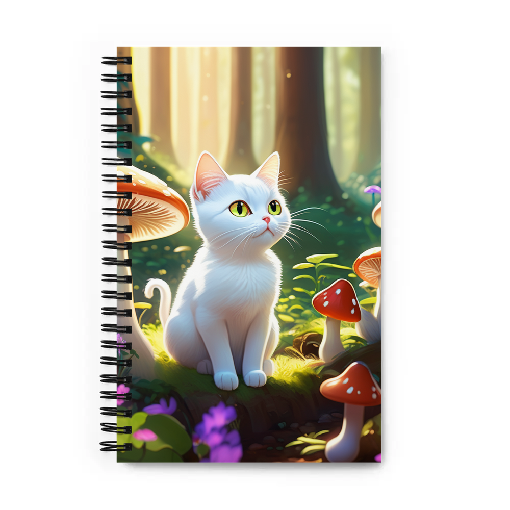 PugMug Custom White Companion Cat Spiral Notebook