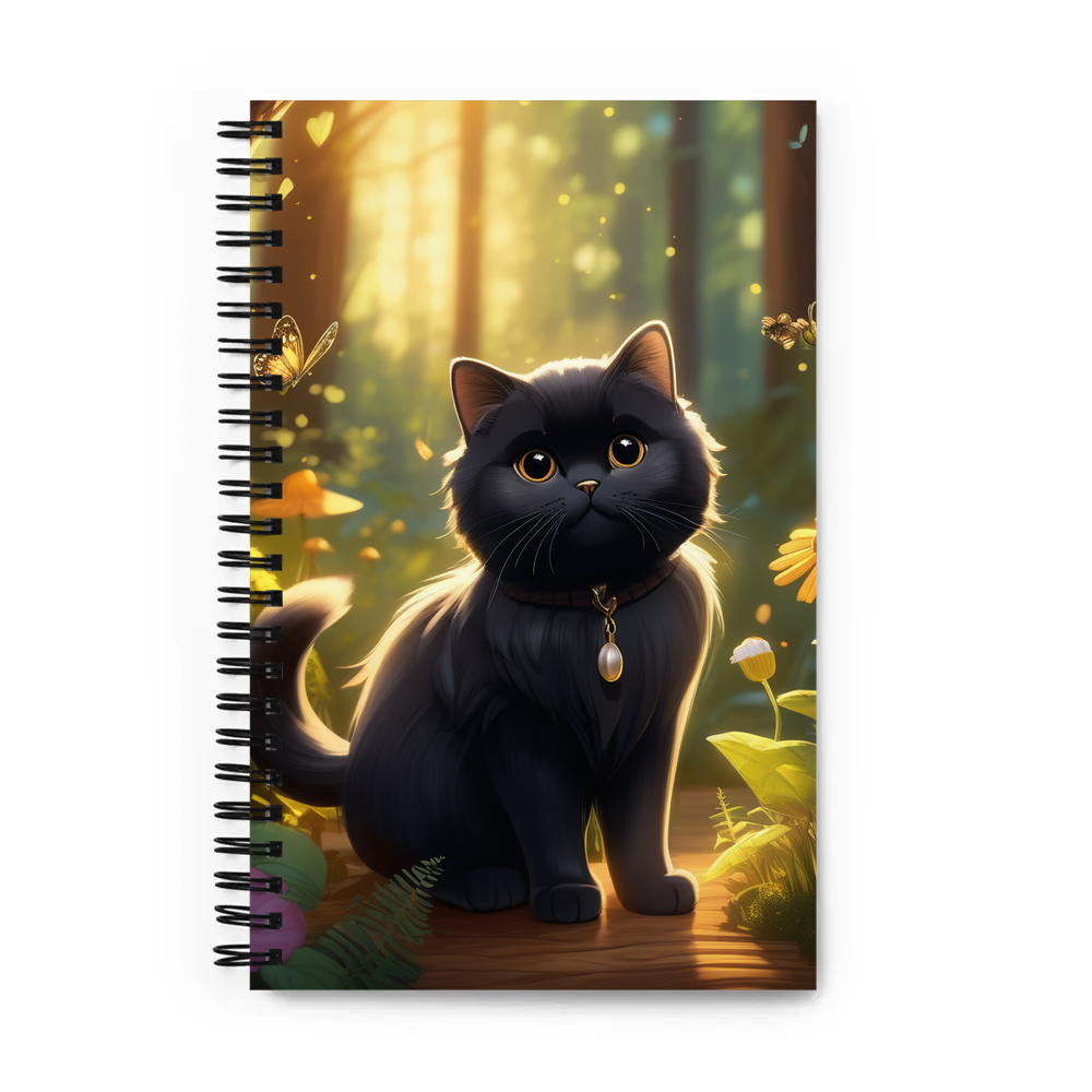 PugMug Custom Black Scottish Fold Cat Spiral Notebook