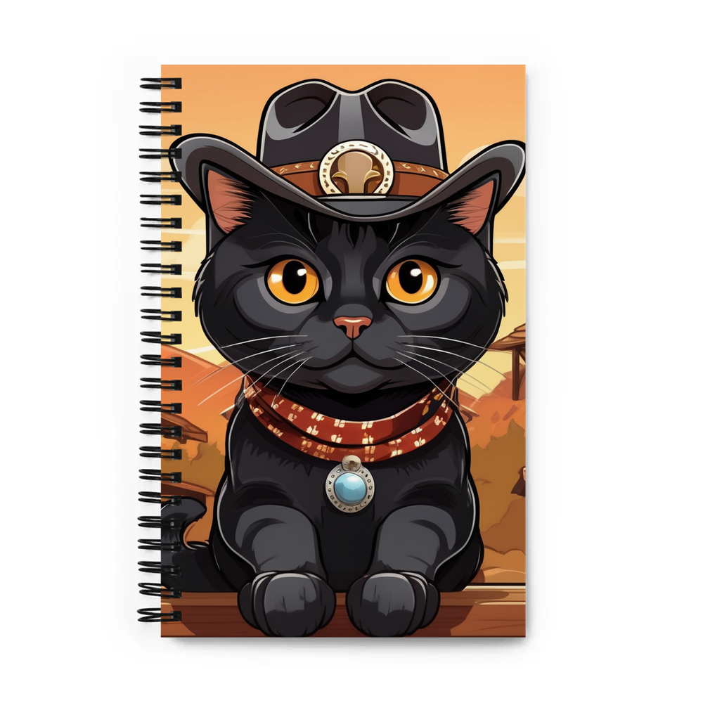 PugMug Custom Black Scottish Fold Cat Spiral Notebook