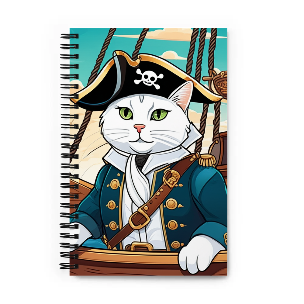 PugMug Custom White Companion Cat Spiral Notebook