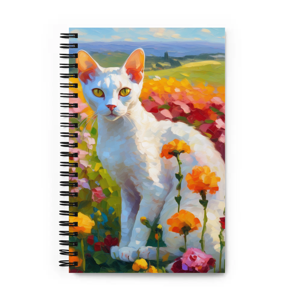 PugMug Custom White Devon Rex Cat Spiral Notebook